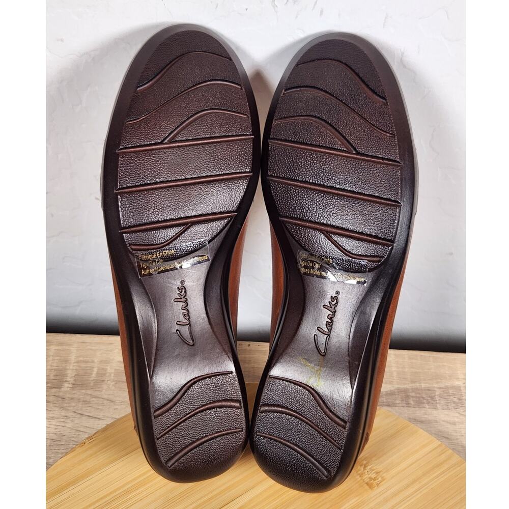 Clarks Cora Viola Size 7.5 Shoes Brown Slip-on Comfort Loafers Braided Detail - Picture 7 of 7